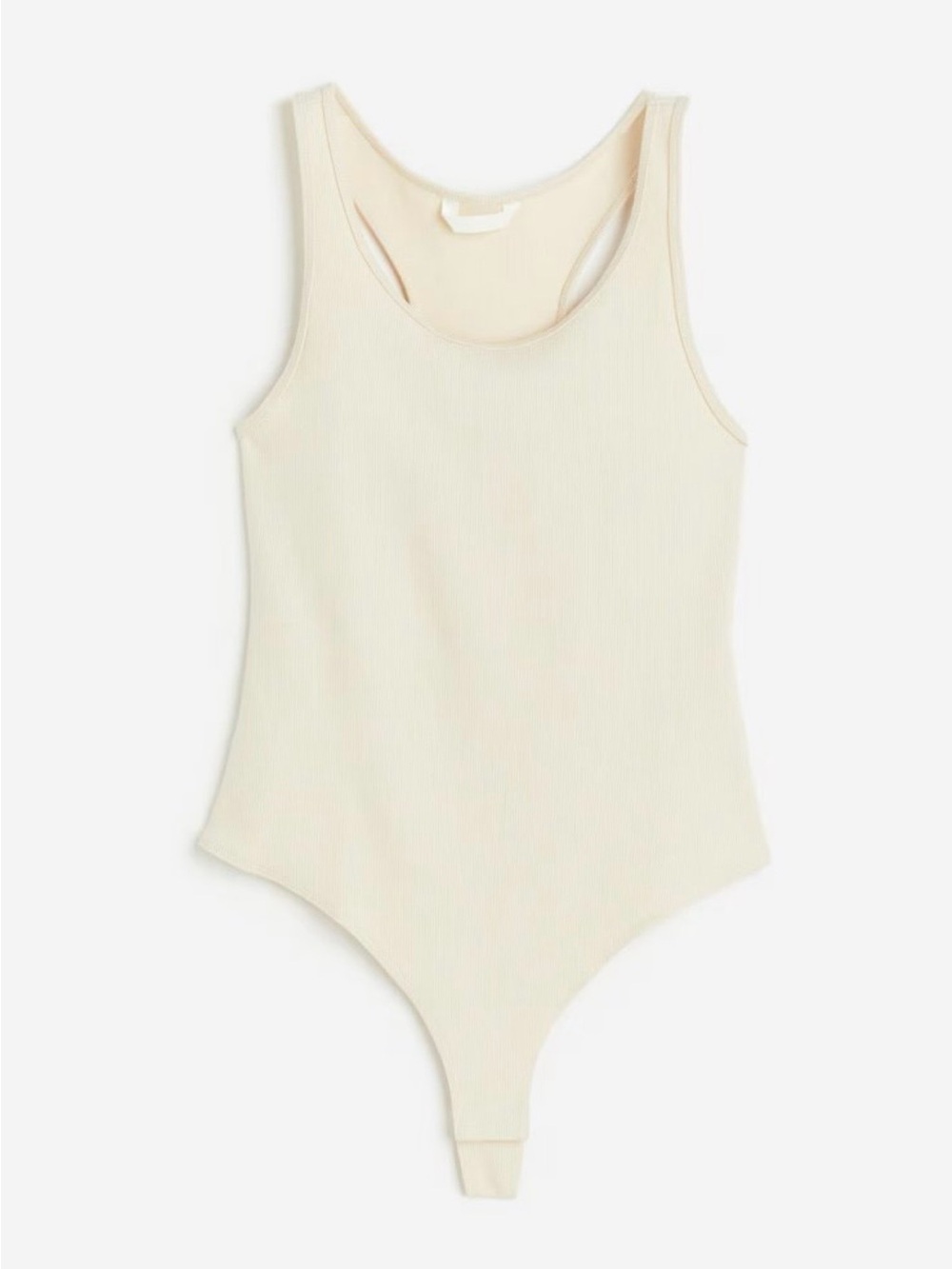 Women’s Beige Ribbed Thong Bodysuit H&M
